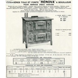 Cuisinières Rénova à bouilleur