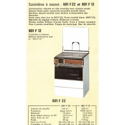 caractéristique cuisinière mazout