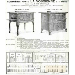 Cuisinières fonte La Vosgienne 1924