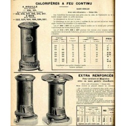 calorifères à feu continu 1914