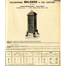 Calorifères Balkans   page 71 1914
