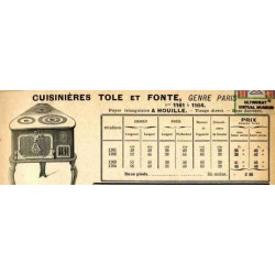 Cuisinières tôle et fonte Paris 1914
