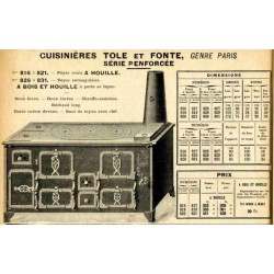 Cuisinières tôle et fonte Paris 1914