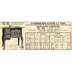 Cuisinières Fonte à 2 trous 1914