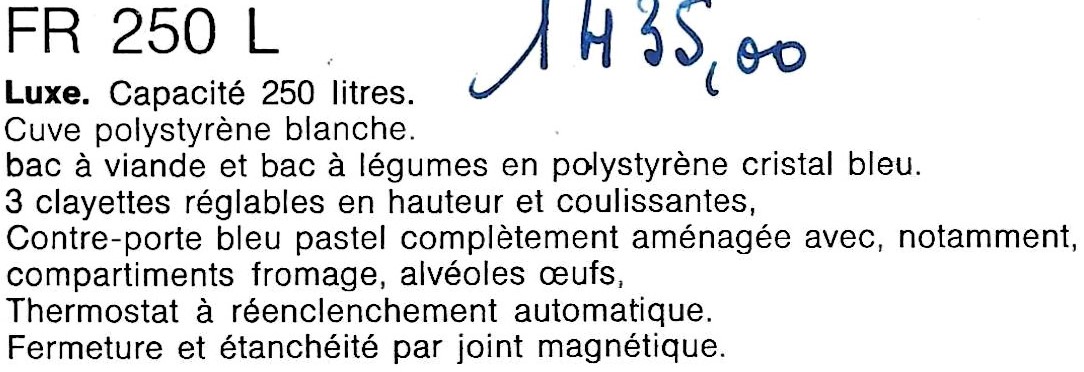 des fr 250 L